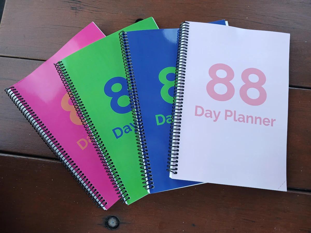 Close-up of goal-setting page